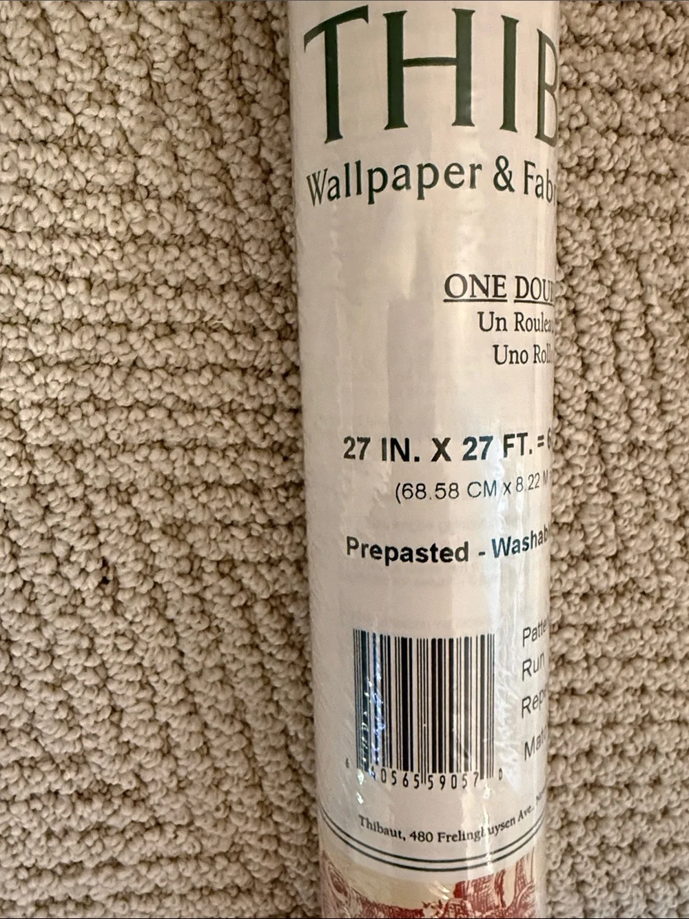 THIBAUT Red Toile Wallpaper - 7 double rolls NWT